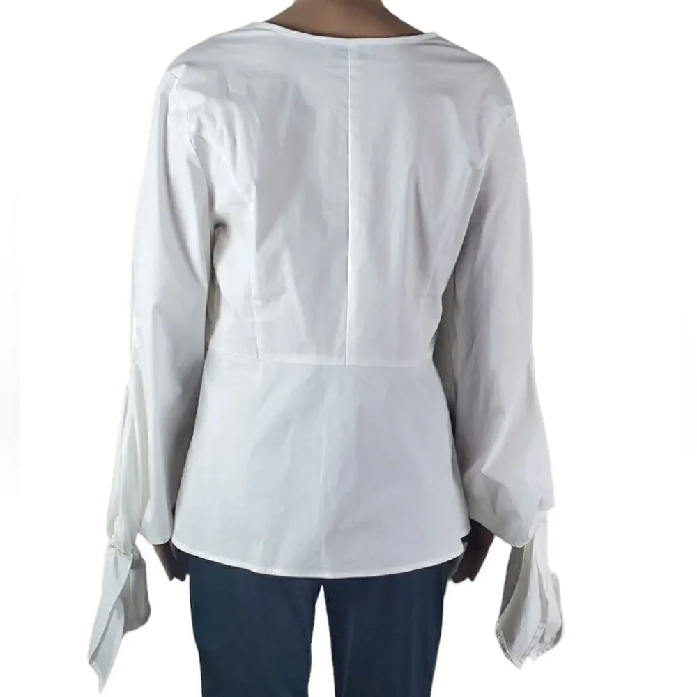 Universal Standard J. Crew White Crisp Popover Blouse
